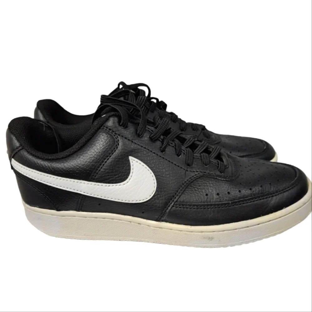 Nike Court Vision Low Black White Sneakers - Picture 1 of 9